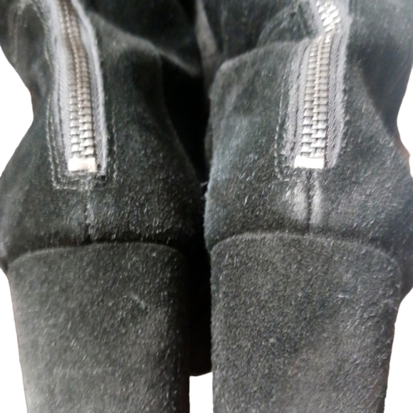 Steve Madden Tall Black Suede Block Heel Boots Haydun size 9.5 Knee High Boots - Picture 11 of 12